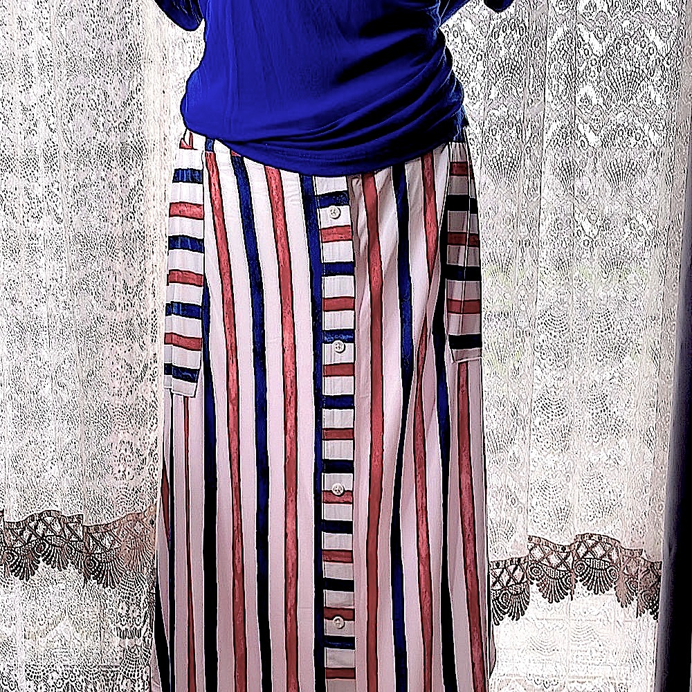 Lane Bryant Red White Blue MIDI Skirt - Size 14/16